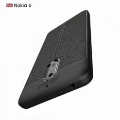 Coque Silicone Nokia 6 Aspect Cuir Noir -All For Phone Magasin coque nokia 6 frac3116 9