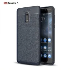 Coque Silicone Nokia 6 Aspect Cuir Bleu