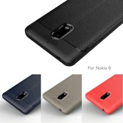 Coque Silicone Nokia 6 Aspect Cuir Bleu -All For Phone Magasin coque nokia 6 frac3119 3