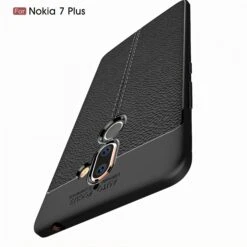 Coque Silicone Nokia 7 Plus Aspect Cuir Noir -All For Phone Magasin coque nokia 7 plus frac3140 10