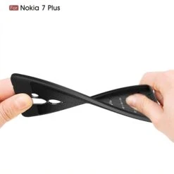 Coque Silicone Nokia 7 Plus Aspect Cuir Noir -All For Phone Magasin coque nokia 7 plus frac3140 7
