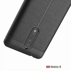 Coque Silicone Nokia 8 Aspect Cuir Noir -All For Phone Magasin coque nokia 8 frac3120 10