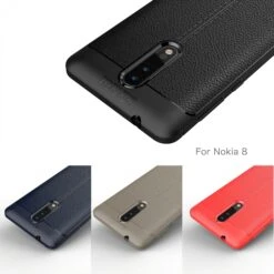Coque Silicone Nokia 8 Aspect Cuir Noir -All For Phone Magasin coque nokia 8 frac3120 13