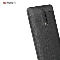 Coque Silicone Nokia 8 Aspect Cuir Noir -All For Phone Magasin coque nokia 8 frac3120 2