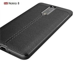 Coque Silicone Nokia 8 Aspect Cuir Noir -All For Phone Magasin coque nokia 8 frac3120 3