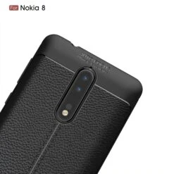 Coque Silicone Nokia 8 Aspect Cuir Noir -All For Phone Magasin coque nokia 8 frac3120 4