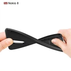 Coque Silicone Nokia 8 Aspect Cuir Noir -All For Phone Magasin coque nokia 8 frac3120 7
