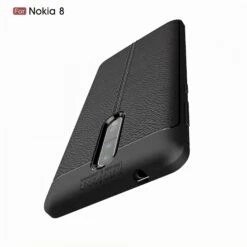 Coque Silicone Nokia 8 Aspect Cuir Noir -All For Phone Magasin coque nokia 8 frac3120 9