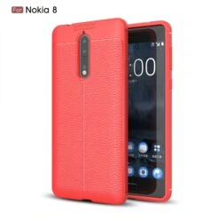 Coque Silicone Nokia 8 Aspect Cuir Orange