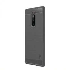 Coque Silicone Antichoc Sony Xperia 1 - Style Fibre De Carbone Gris