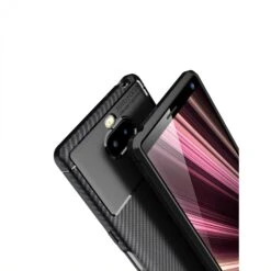 Coque Silicone Antichoc Sony Xperia 10 - MOFI - Style Fibre De Carbone Noir -All For Phone Magasin coque sony xperia 10 frac2934 5