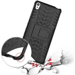 Coque Sony Xperia XA Silicone Hybrid Avec Support Noir 26 Coque Sony Xperia XA Silicone Hybrid Avec Support Noir -All For Phone Magasin coque sony xperia xa frac1570 10