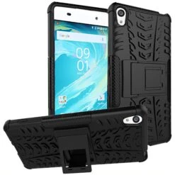 Coque Sony Xperia XA Silicone Hybrid Avec Support Noir