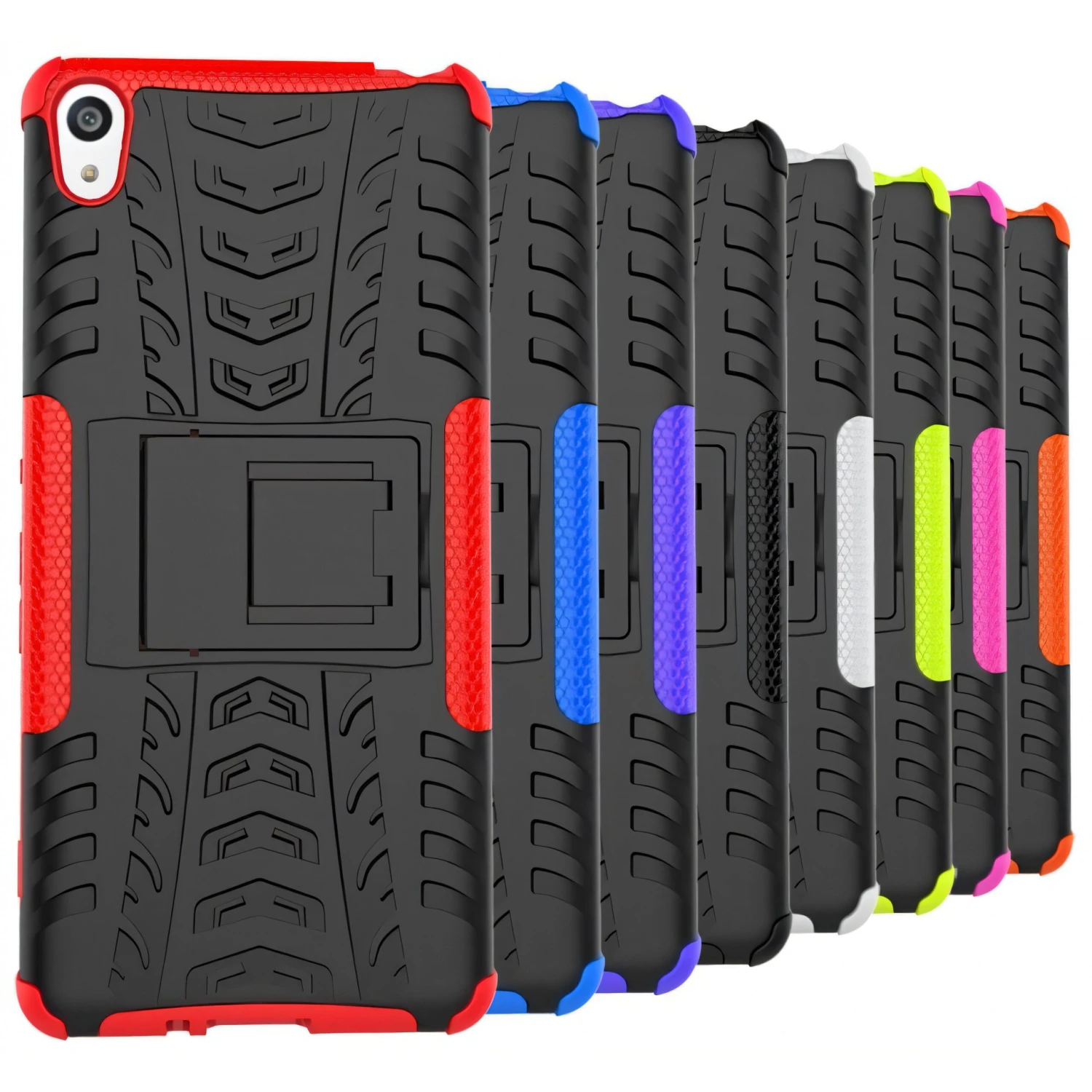 Coque Sony Xperia XA Silicone Hybrid Avec Support Noir 8 Coque Sony Xperia XA Silicone Hybrid Avec Support Noir – Image 6