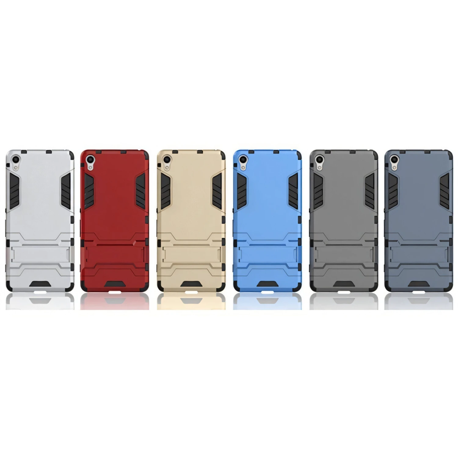 Coque Sony Xperia XA Silicone Hybrid 2 En 1 Gris 5 Coque Sony Xperia XA Silicone Hybrid 2 En 1 Gris – Image 3