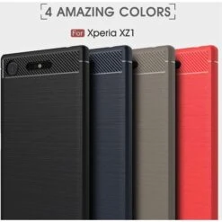 Coque Xperia XZ1 Silicone Style Fibre Carbone Rouge -All For Phone Magasin coque sony xperia xz1 frac1833 2