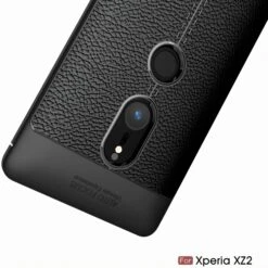 Coque Silicone Xperia XZ2 Litchi Noir -All For Phone Magasin coque sony xperia xz2 frac2434 2