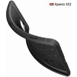 Coque Silicone Xperia XZ2 Litchi Noir