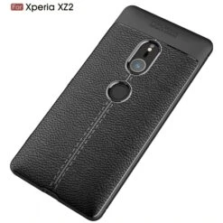 Coque Silicone Xperia XZ2 Litchi Noir -All For Phone Magasin coque sony xperia xz2 frac2434 3