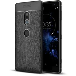 Coque Silicone Xperia XZ2 Litchi Noir -All For Phone Magasin coque sony xperia xz2 frac2434 5