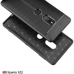Coque Silicone Xperia XZ2 Litchi Noir -All For Phone Magasin coque sony xperia xz2 frac2434 6