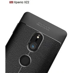 Coque Silicone Xperia XZ2 Litchi Noir -All For Phone Magasin coque sony xperia xz2 frac2434 9
