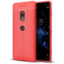 Coque Silicone Xperia XZ2 Litchi Rouge