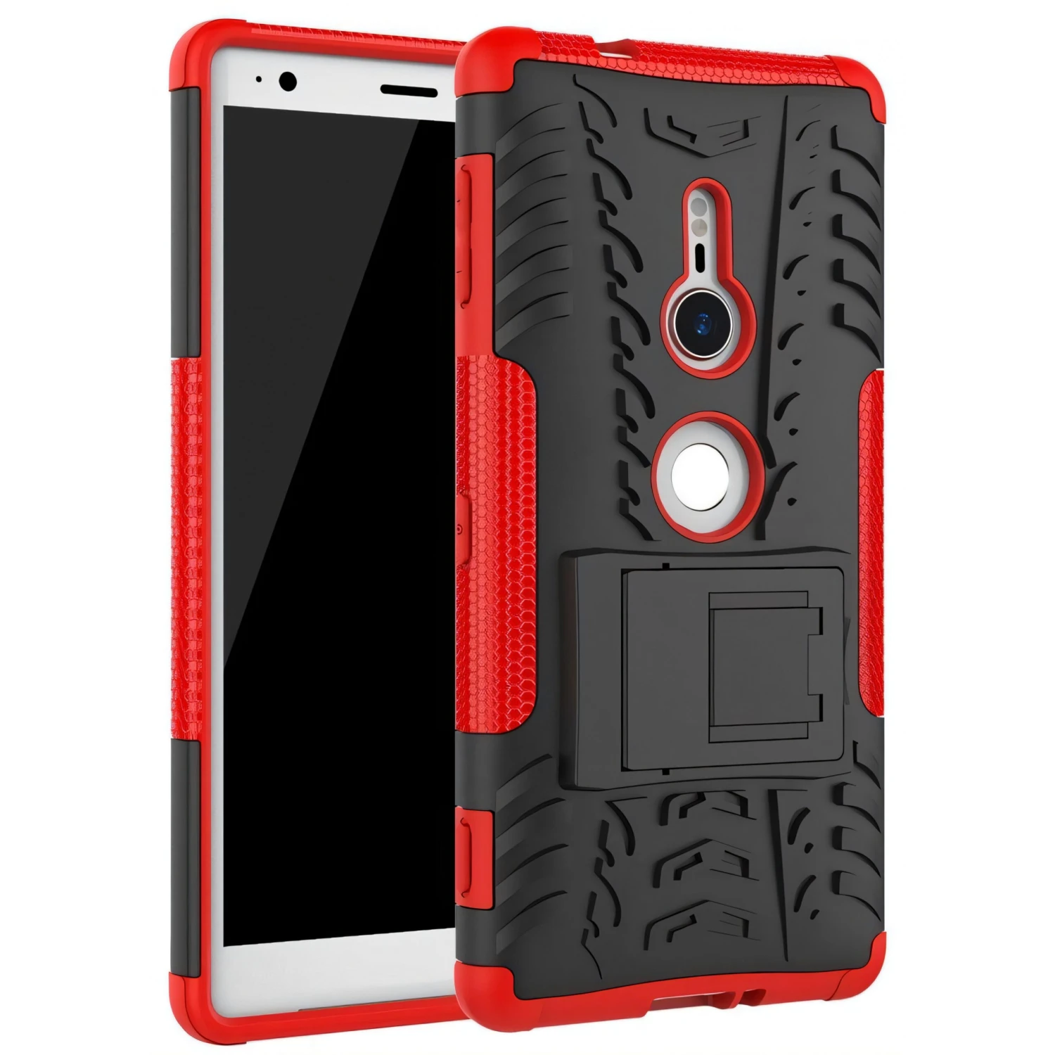 Coque Antichoc Sony Xperia XZ2 Hybride Avec Support Rouge 3 Coque Antichoc Sony Xperia XZ2 Hybride Avec Support Rouge