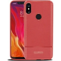Coque Silicone Xiaomi Mi 8 Litchi Rouge