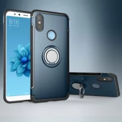 Coque Xiaomi Mi A2 Et Mi 6x Hybride Srtyle Fibre De Carbone Bleu