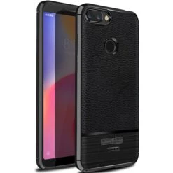 Coque Silicone Xiaomi Redmi 6 Litchi Brossé Noir -All For Phone Magasin coque xiaomi redmi 6 frac2538 2