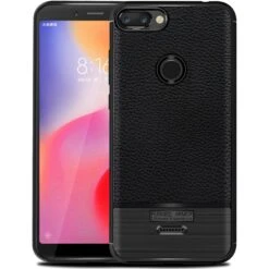 Coque Silicone Xiaomi Redmi 6 Litchi Brossé Noir -All For Phone Magasin coque xiaomi redmi 6 frac2538 3