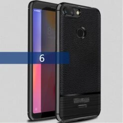 Coque Silicone Xiaomi Redmi 6 Litchi Brossé Noir -All For Phone Magasin coque xiaomi redmi 6 frac2538 4
