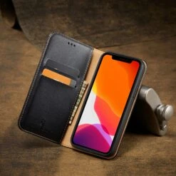 Etui De Protection IPhone 8 Plus Et 7 Plus - Simili Cuir - Avec Rangement Carte - Noir -All For Phone Magasin etui de protection iphone 8 plus et 7 plus noir frac4959 2