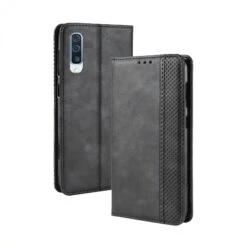 Etui Portefeuille Samsung Galaxy A50 Style Vintage Noir -All For Phone Magasin etui galaxy a50 frac2900 1