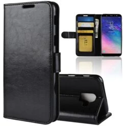 Etui Samsung Galaxy A6 2018 Similicuir Noir -All For Phone Magasin etui galaxy a6 2018 frac2275 2