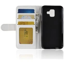 Etui Samsung Galaxy A6 2018 Similicuir Blanc -All For Phone Magasin etui galaxy a6 2018 frac2276 5