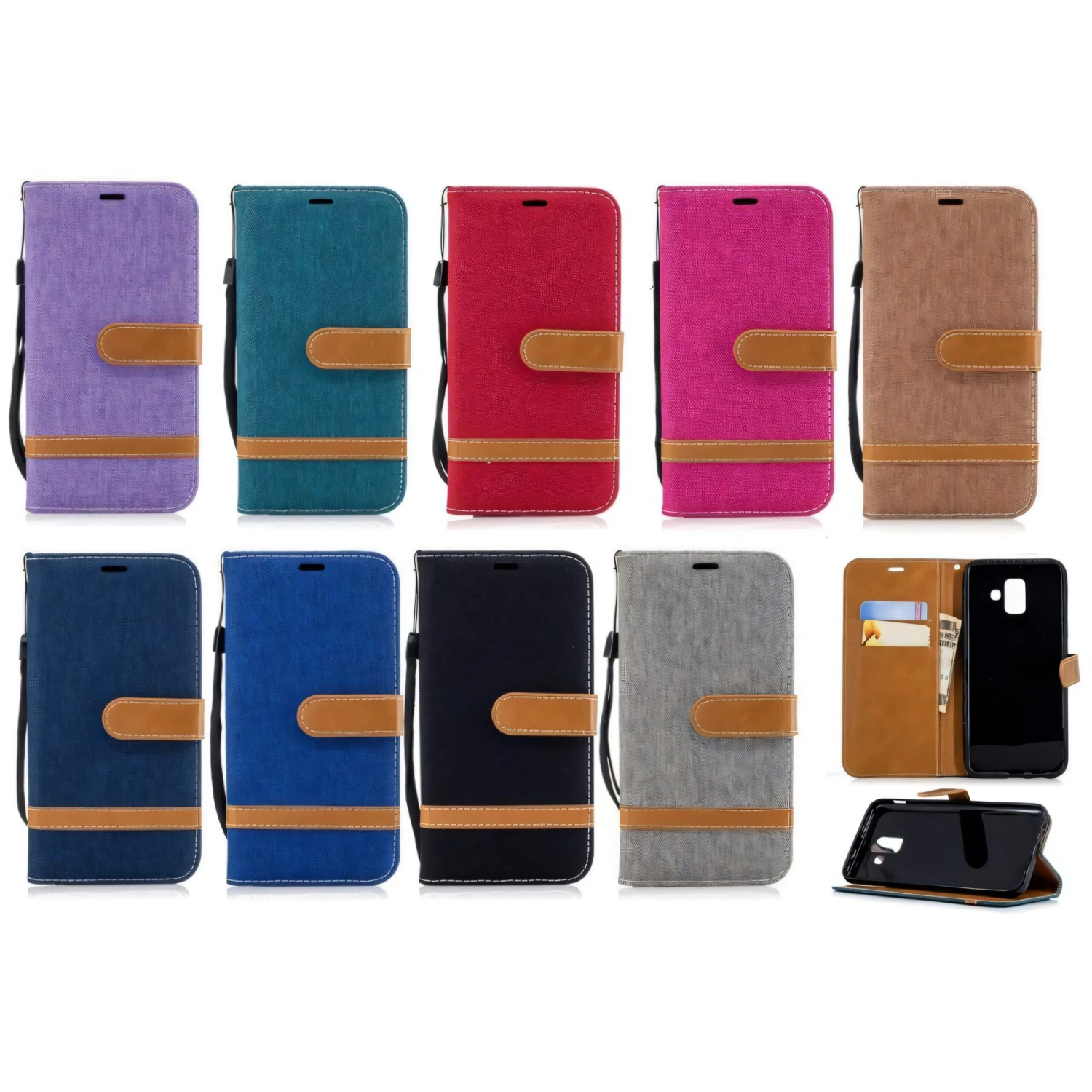 Etui Samsung Galaxy A6 2018 Jean Noir 13 Etui Samsung Galaxy A6 2018 Jean Noir – Image 11