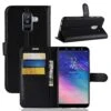 Etui Portefeuille Samsung Galaxy A6+ 2018 Litchi Avec Rangement Cartes Noir -All For Phone Magasin etui galaxy a6 2018 frac2724