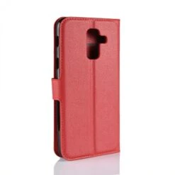 Etui Portefeuille Samsung Galaxy A6+ 2018 Litchi Avec Rangement Cartes Rouge -All For Phone Magasin etui galaxy a6 2018 frac2726 5