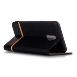 Etui Samsung Portefeuille Galaxy A6+ 2018 Et Galaxy A9 Star Lite Avec Tissu Extérieur Noir -All For Phone Magasin etui galaxy a6 plus 2018 frac2760 4