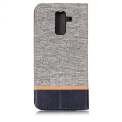 Etui Samsung Portefeuille Galaxy A6+ 2018 Et Galaxy A9 Star Lite Avec Tissu Extérieur Gris -All For Phone Magasin etui galaxy a6 plus 2018 frac2761 1
