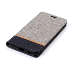 Etui Samsung Portefeuille Galaxy A6+ 2018 Et Galaxy A9 Star Lite Avec Tissu Extérieur Gris -All For Phone Magasin etui galaxy a6 plus 2018 frac2761 2