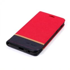 Etui Samsung Portefeuille Galaxy A6+ 2018 Et Galaxy A9 Star Lite Avec Tissu Extérieur Rouge -All For Phone Magasin etui galaxy a6 plus 2018 frac2762 2