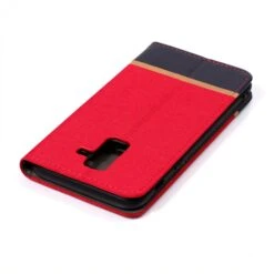 Etui Samsung Portefeuille Galaxy A6+ 2018 Et Galaxy A9 Star Lite Avec Tissu Extérieur Rouge -All For Phone Magasin etui galaxy a6 plus 2018 frac2762 3