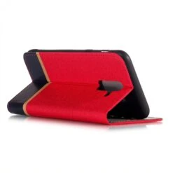 Etui Samsung Portefeuille Galaxy A6+ 2018 Et Galaxy A9 Star Lite Avec Tissu Extérieur Rouge -All For Phone Magasin etui galaxy a6 plus 2018 frac2762 4