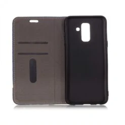 Etui Samsung Portefeuille Galaxy A6+ 2018 Et Galaxy A9 Star Lite Avec Tissu Extérieur Bleu -All For Phone Magasin etui galaxy a6 plus 2018 frac2763 2