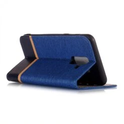 Etui Samsung Portefeuille Galaxy A6+ 2018 Et Galaxy A9 Star Lite Avec Tissu Extérieur Bleu -All For Phone Magasin etui galaxy a6 plus 2018 frac2763 3