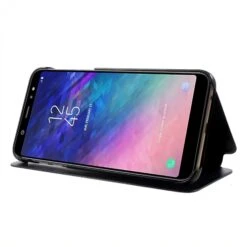 Etui Portefeuille Galaxy A6 Plus 2018 Avec Rabat Effet Mirroir - Noir -All For Phone Magasin etui galaxy a6 plus 2018 frac3567 4