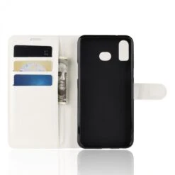 Etui Samsung Portefeuille Magnetic Samsung Galaxy A6s Blanc -All For Phone Magasin etui galaxy a6s frac2824 2